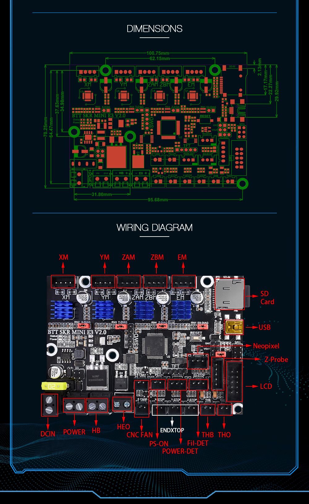 BIGTREETECH SKR MINI E3 V2.0 32bit For Ender 3 - SoluNOiD.dk